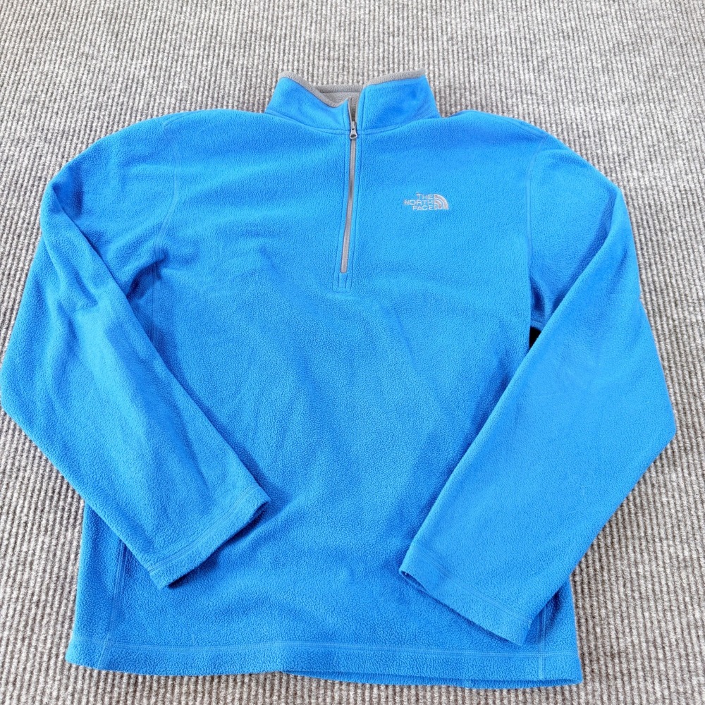 The North Face TKA 100 Glacier 1/4 Zip Fleece Pullover Mens Large Blue NF00A7XN